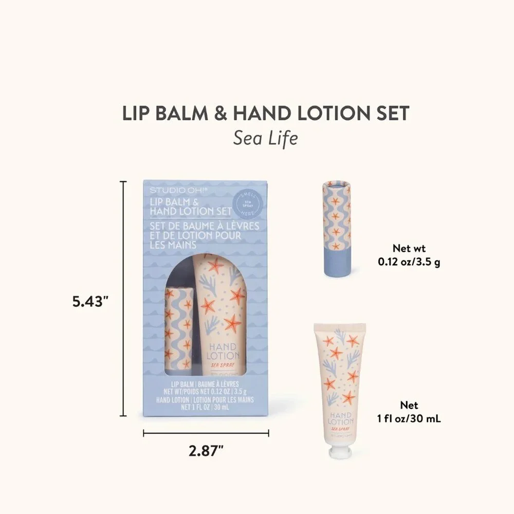 Studio Oh Sea Life Lip Balm & Hand Lotion Set